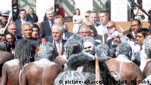 Aborigines protesting outside Parliament in Canberra
