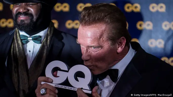 Arnold Schwarzenegger receiving the 2017 Man of the Year award