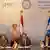 European Commission President Ursula von der Leyen looks on as EU Commissioner for Energy Kadri Simson (L), Egyptian Minister of Petroleum Tarek el-Molla(C), and Israeli Minister of Energy Karine Elharrar (R) sign a trilateral natural gas deal