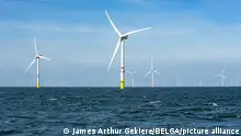 Illustration picture shows a working visit to the offshore wind farms in the Belgian North Sea, in the port of Ostend, Friday 13 May 2022. Since the end of 2020, all 8 Belgian offshore wind farms (Norther, C-Power, Rentel, Northwind, Seamade (zones Seastar en Mermaid), Nobelwind, Belwind en Northwester II) have been operational, with a capacity of 2,262 MW. Belgium is in the world top with this. With the climate and energy crisis, exacerbated for several months by the war in Ukraine, Belgium wants to continue to focus on the production of green electricity in our North Sea. On March 18, 2022, the federal government decided to go for 8,000 MW of renewable energy in the Belgian sea areas. BELGA PHOTO JAMES ARTHUR GEKIERE