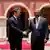 O PR francês, Emmanuel Macron, visitou Angola em 2023 e encontrou-se com o seu homólogo angolano, João Lourenço