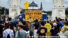 Taiwan Taipei | Protest gegen Sicherheitsgesetz in Hong Kong und Inhaftierung von politischen Gefangenen