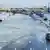 Cars are stuck on a flooded road after a rainstorm hit Dubai, in Dubai, United Arab Emirates, April 17, 2024. 