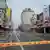 En esta imagen de vídeo, las carreteras de Hualien, Taiwán, están acordonadas después de que un grupo de terremotos sacudiera la isla en la madrugada del martes 23 de abril de 2024. No se informó de víctimas a causa de los sismos.